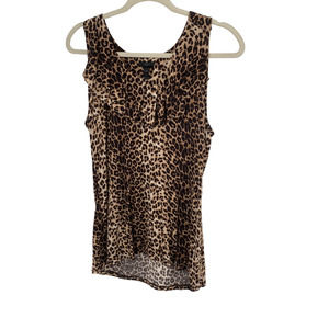 Soma Womens Animal Print Tank White Brown Black Size M